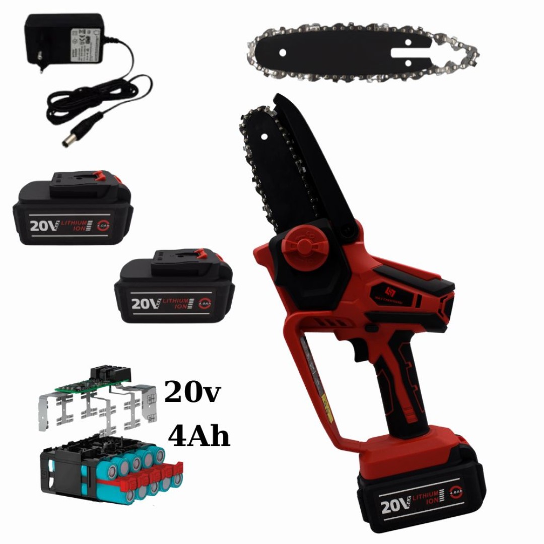 Κλαδευτικό Αλυσοπρίονο Mini Chainsaw 20V με 2 Μπαταρίες 4Ah + Δώρο Σέτ Λάμα - Αλυσίδα και Βαλιτσάκι Μεταφοράς DH20V-4AH