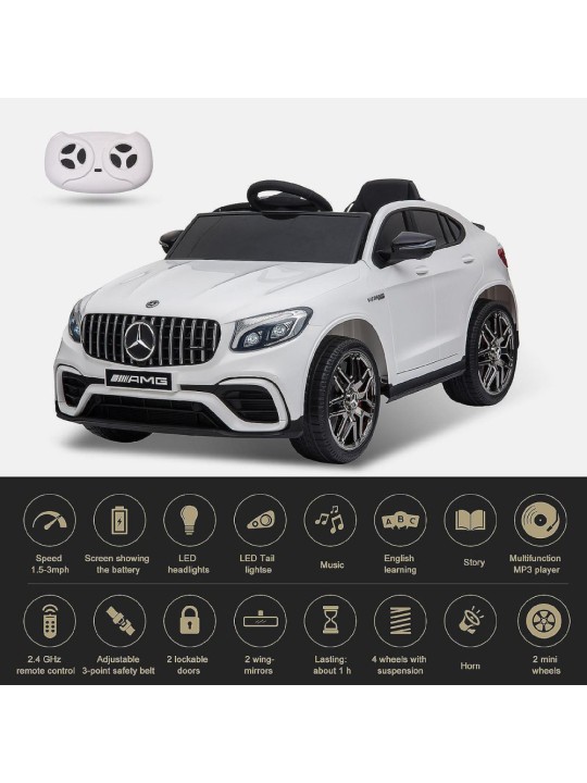 Ηλεκτροκίνητο Παιδικό Αυτοκίνητο Licensed Mercedes Benz GLC63S Coupe 12V Λευκό BJQ5688-W