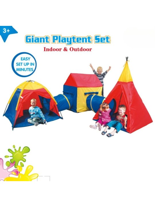 Παιδικός Παιδότοπος Παιχνιδιού Giant Playtent Set 5 σε 1 Παιδική Σκηνή - Ινδιάνικη - Igloo -  Σπιτάκι - Τούνελ 8906