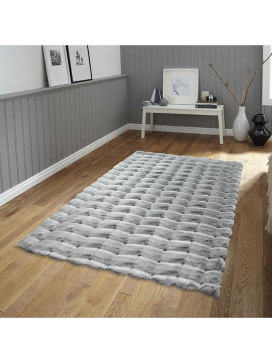 Γούνινο Χαλί Pearl Γκρι 80X150 cm PRL80-GREY