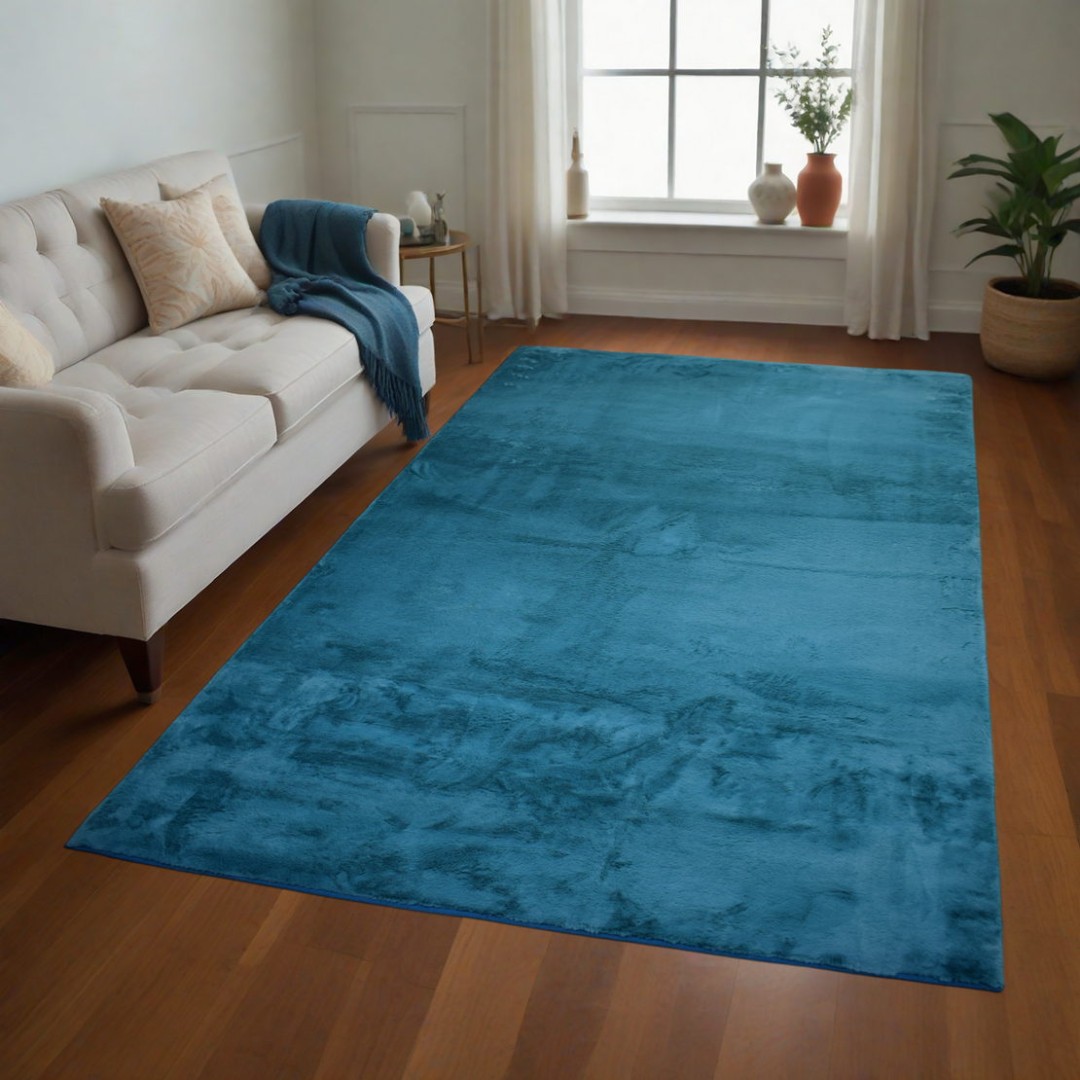 Γούνινο Χαλί Paradise Teal Blue Paradise 080Χ150 cm PRD080-BLUE