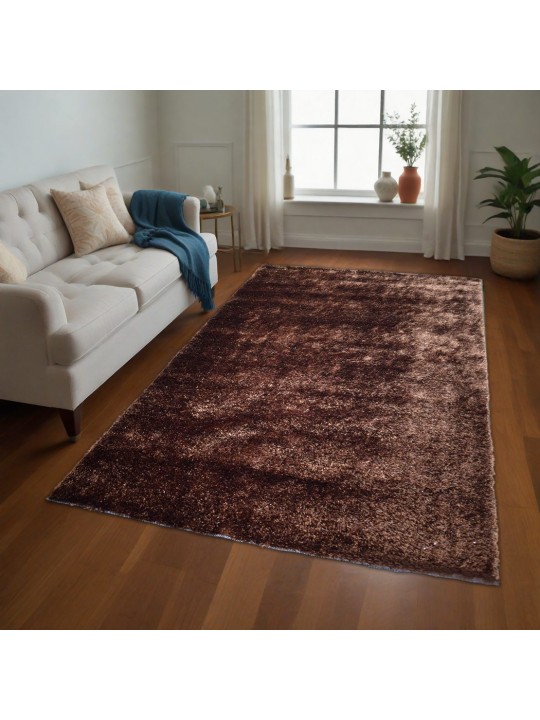 Χαλί  Shaggy Solid Congo Καφέ 140x200cm CRP140-01