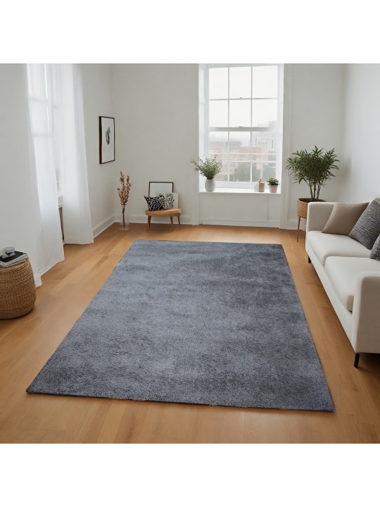 Χαλί  Shaggy Solid Smokey Γκρι 140x200cm CRP140-129