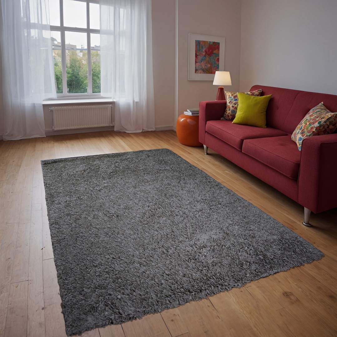 Χαλί  Shaggy Solid Smokey Γκρι 140x200cm CRP140-145