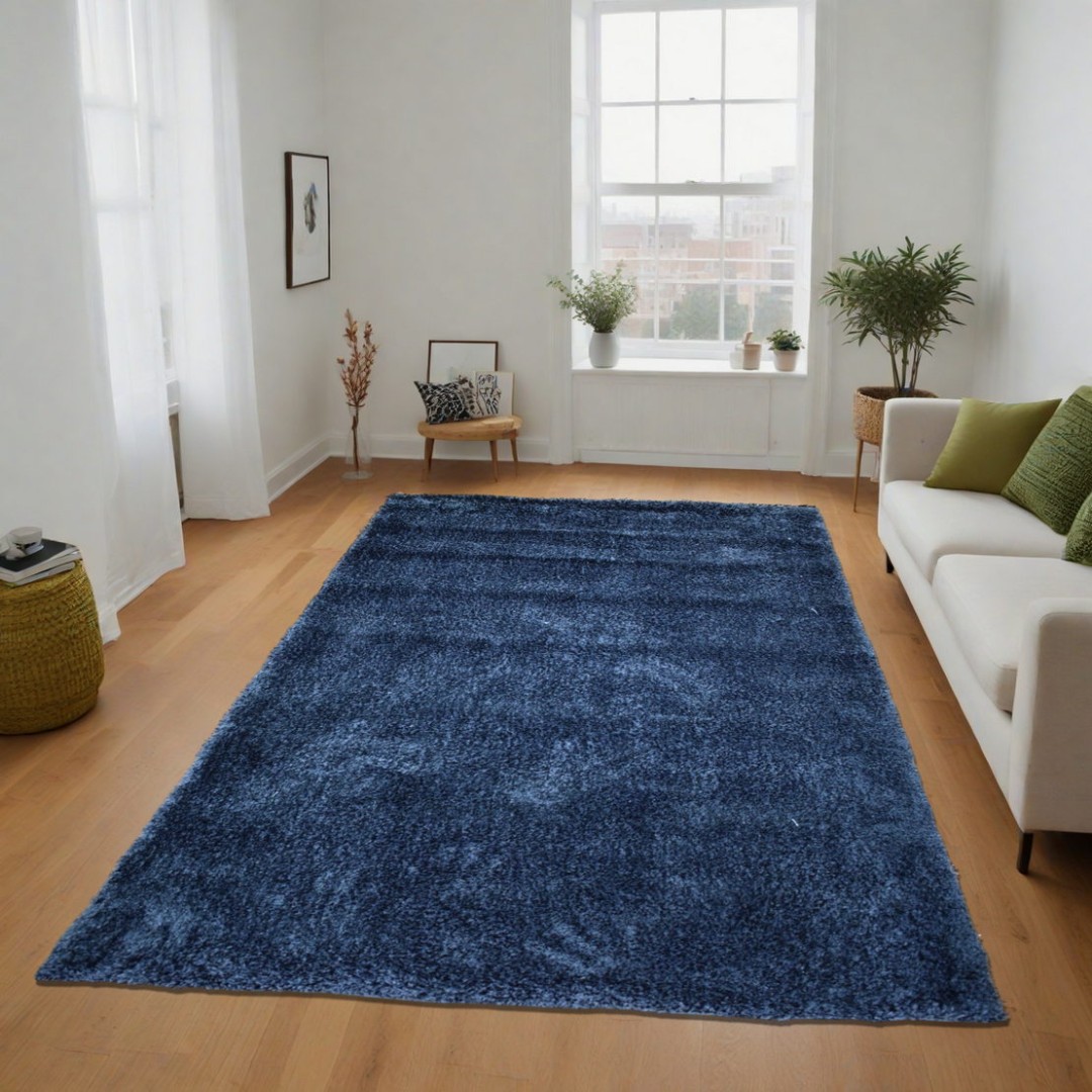 Χαλί  Shaggy Solid Dark Blue-Γκρι 140x200cm CRP140-39