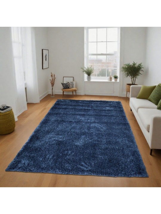 Χαλί  Shaggy Solid Dark Blue-Γκρι 140x200cm CRP140-39