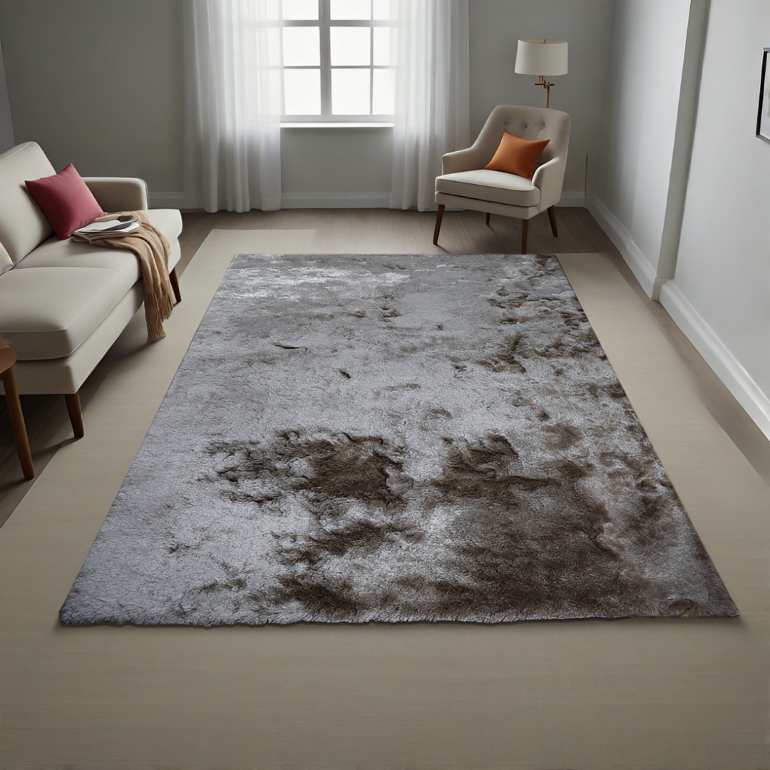 Χαλί  Shaggy Solid Γκρι -Καφέ 160x230cm CRP160-219