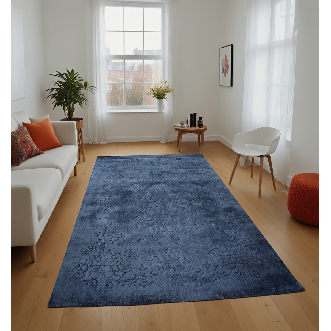 Χαλί  Shaggy Solid Blue- Γκρι 160x230cm CRP160-318